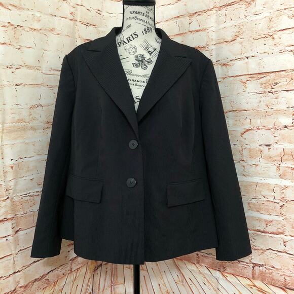 Evan Picone 18W Pinstriped Double Flap Pockets Notched Lapel Suit Jacket Blazer - Picture 10 of 10